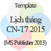 Lịch ảnh tháng Chủ Nhật-Thứ Bảy năm 2015